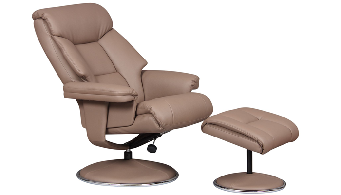 Biarritz Swivel Recliner Chair - Earth - Reclined Image