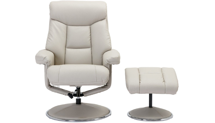 Biarritz Swivel Recliner Chair - Mushroom - Front View