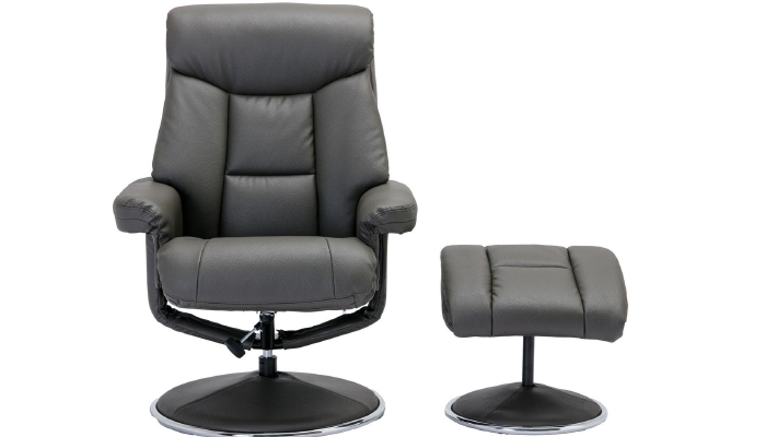 Biarritz Swivel Recliner Chair - Cinder - Front View