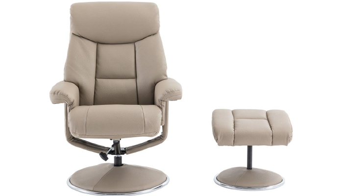 Biarritz Swivel Recliner Chair - Pebble - Front View