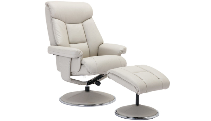 Biarritz Swivel Recliner Chair - Mushroom Angled Image