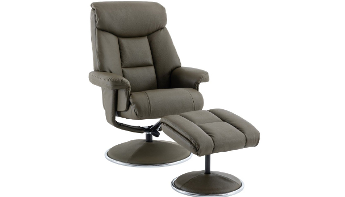 Biarritz Swivel Recliner Chair - Olive Green Angled Image