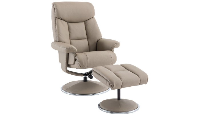 Biarritz Swivel Recliner Chair - Pebble Angled Image